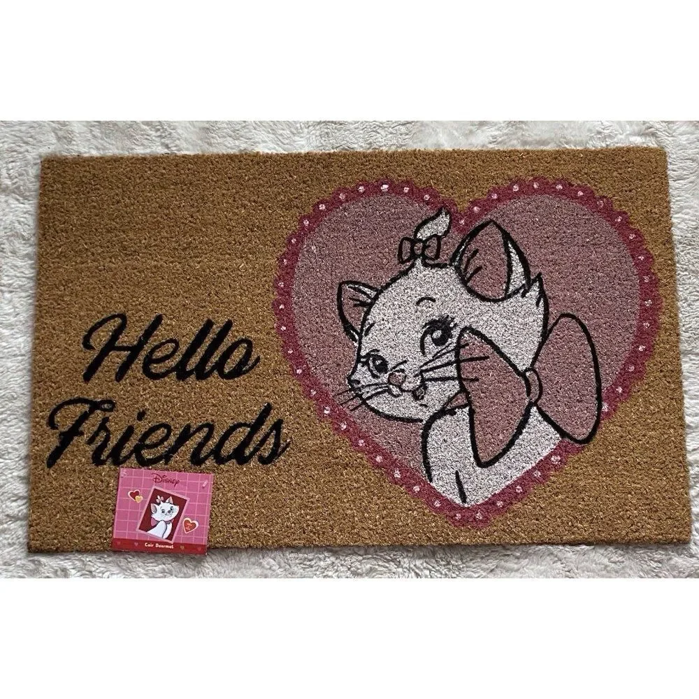 Disney The Aristocats Marie Hello Friends Heart Coir Welcome Door Mat 20” X 32”‎